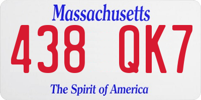 MA license plate 438QK7