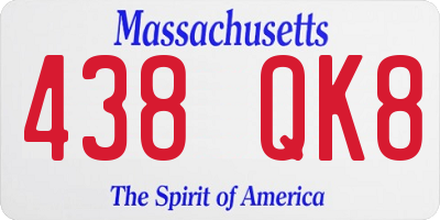 MA license plate 438QK8