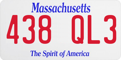 MA license plate 438QL3