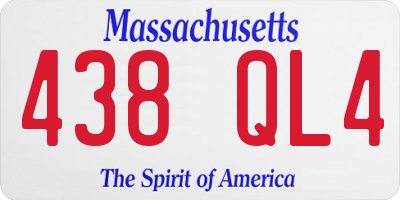 MA license plate 438QL4