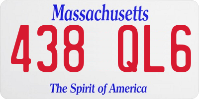 MA license plate 438QL6