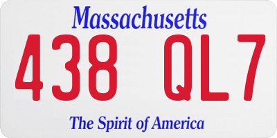 MA license plate 438QL7