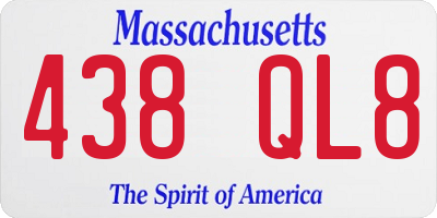MA license plate 438QL8