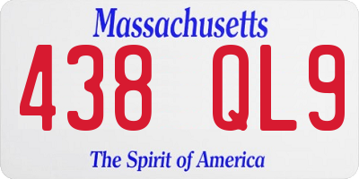 MA license plate 438QL9