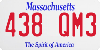 MA license plate 438QM3