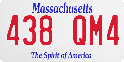 MA license plate 438QM4