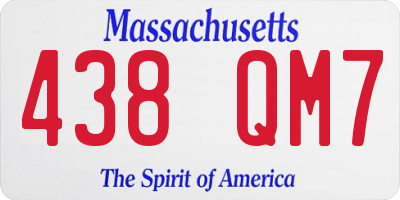 MA license plate 438QM7