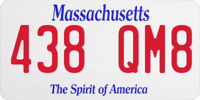 MA license plate 438QM8