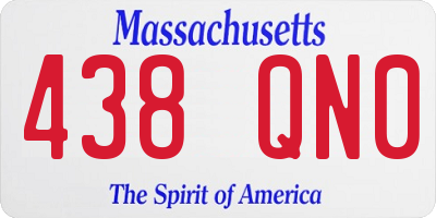 MA license plate 438QN0