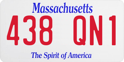 MA license plate 438QN1