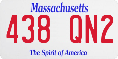 MA license plate 438QN2