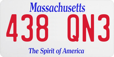MA license plate 438QN3