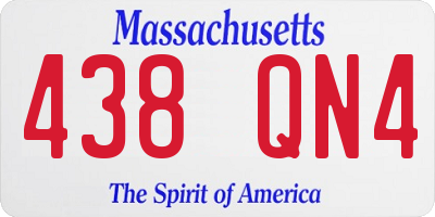 MA license plate 438QN4