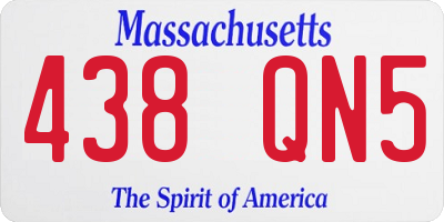 MA license plate 438QN5