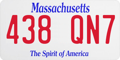 MA license plate 438QN7
