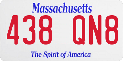 MA license plate 438QN8