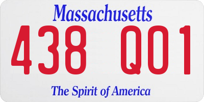 MA license plate 438QO1