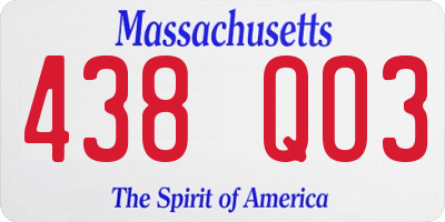 MA license plate 438QO3