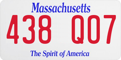 MA license plate 438QO7