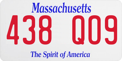 MA license plate 438QO9