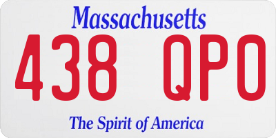 MA license plate 438QP0