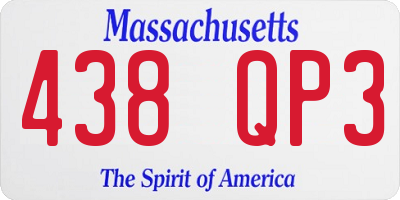 MA license plate 438QP3