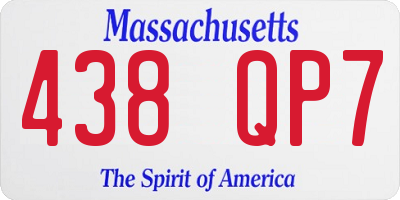 MA license plate 438QP7