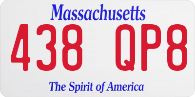 MA license plate 438QP8