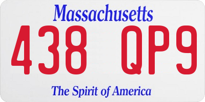 MA license plate 438QP9