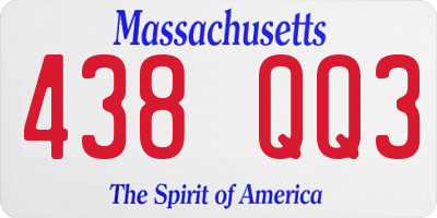MA license plate 438QQ3