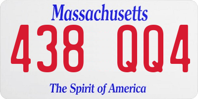 MA license plate 438QQ4