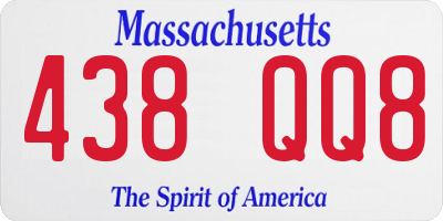 MA license plate 438QQ8