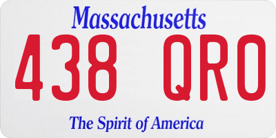 MA license plate 438QR0