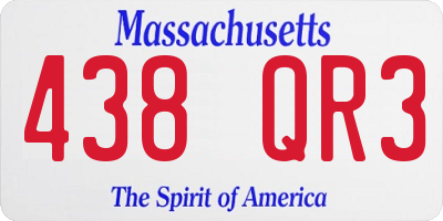 MA license plate 438QR3