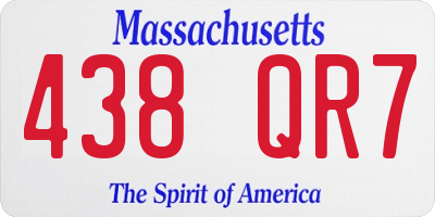 MA license plate 438QR7