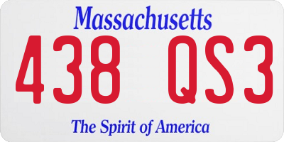 MA license plate 438QS3