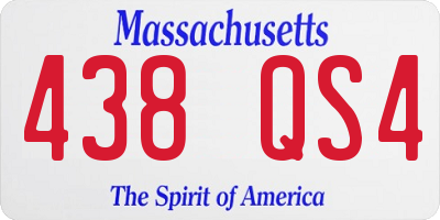 MA license plate 438QS4
