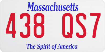 MA license plate 438QS7