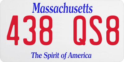 MA license plate 438QS8