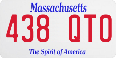 MA license plate 438QT0