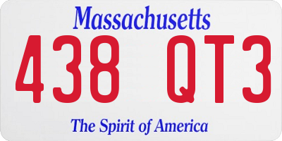 MA license plate 438QT3