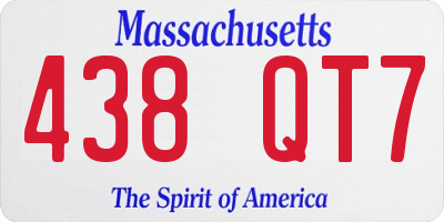 MA license plate 438QT7