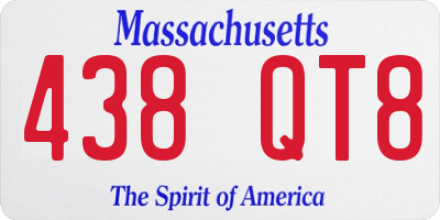 MA license plate 438QT8