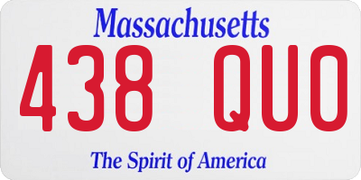 MA license plate 438QU0