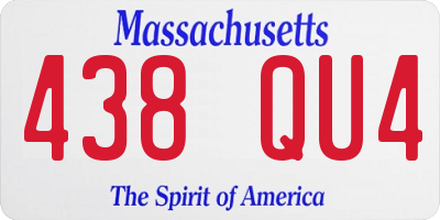 MA license plate 438QU4