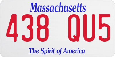 MA license plate 438QU5