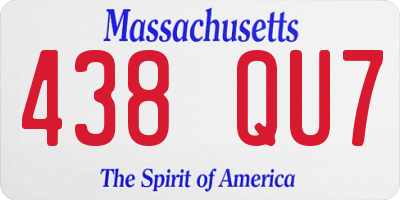 MA license plate 438QU7