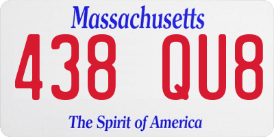 MA license plate 438QU8