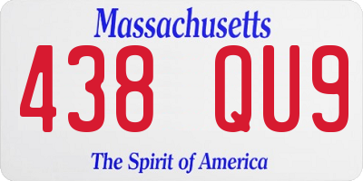 MA license plate 438QU9