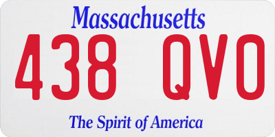 MA license plate 438QV0